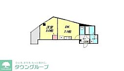 Bloom竹の塚 1DKの間取図画像