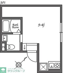 ガーデンズコスモス ワンルームの間取図画像