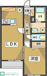 アウローラ金町 1LDKの間取図画像