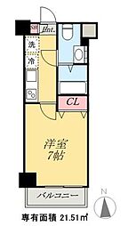 AZESTお花茶屋 1Kの間取図画像
