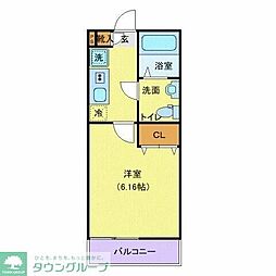 ガルネリ尾久 1Kの間取図画像