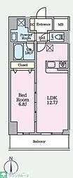 アーバンチェーン亀有 1LDKの間取図画像
