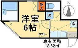 テラスハウス西新井 1Kの間取図画像