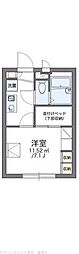 レオパレスパピエ薫風 1Kの間取図画像
