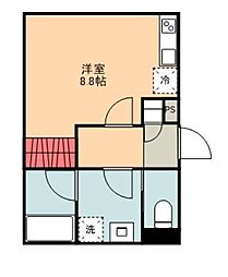 LOCUS亀有 ワンルームの間取図画像