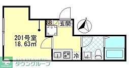 ブローテ四ツ木 3階1Kの間取り