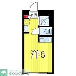 東京メトロ南北線 王子神谷駅 徒歩16分の賃貸マンション 2階ワンルームの間取り