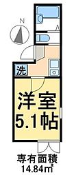 JR常磐線 亀有駅 徒歩4分の賃貸アパート 2階1Kの間取り