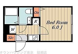 都電荒川線 熊野前駅 徒歩10分の賃貸マンション 1階1Kの間取り