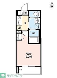 京成本線 千住大橋駅 徒歩10分の賃貸アパート 2階1Kの間取り