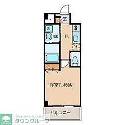 JR常磐線 亀有駅 徒歩10分の賃貸マンション 2階1Kの間取り