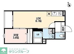 AMALFI(アマルフィ) 2階1LDKの間取り