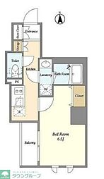 グランカーサ綾瀬 2階1Kの間取り