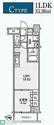 Alivis綾瀬 1LDKの間取図画像