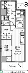 nidoMINOWA 1LDKの間取図画像