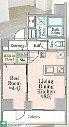 ティモーネ押上ノルド 4階1LDKの間取り