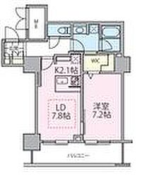 東京メトロ日比谷線 南千住駅 徒歩5分の賃貸マンション 21階1LDKの間取り