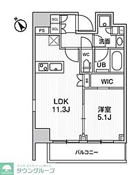 グランドコンシェルジュ浅草橋 6階1LDKの間取り