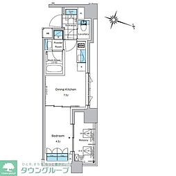 ルフォンプログレ神田プレミア 4階1DKの間取り