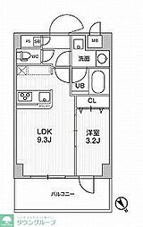ドゥーエ曳舟 3階1LDKの間取り