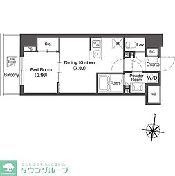 コンフォリア森下リバーサイド 1DKの間取図画像