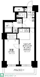 リーデンスタワー高層棟 1LDKの間取図画像