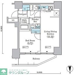 プライムブリス上野元浅草 1LDKの間取図画像