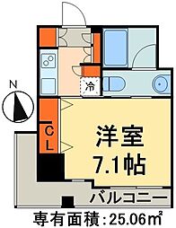 パークアクシス上野 1Kの間取図画像
