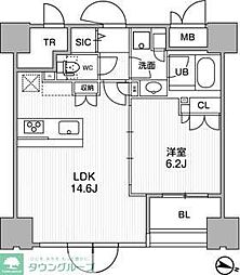 東神田テラスレジデンス 1LDKの間取図画像