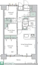 ワンルーフレジデンス台東根岸 2SLDKの間取図画像