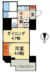 日神デュオステージ新御徒町 1DKの間取図画像