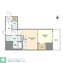 CREATIF上野入谷 1DKの間取図画像