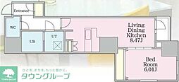 プレール・ドゥーク錦糸公園前 1LDKの間取図画像