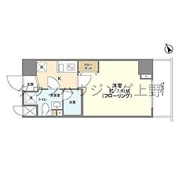 メインテラスウエノ 1Kの間取図画像