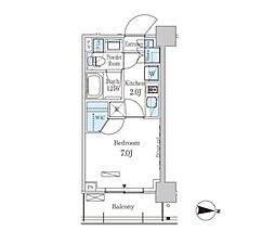 ParkAxis菊川 1Kの間取図画像