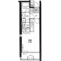 カーサ・デル・ソル小石川 ワンルームの間取図画像