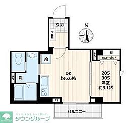 ディアコート住吉 ワンルームの間取図画像