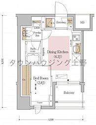 Urbanex文京本郷 1DKの間取図画像