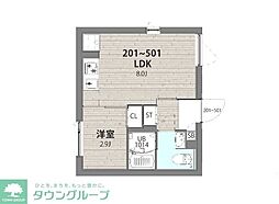 ベルシードステアー押上 1LDKの間取図画像