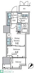 HARUMIFLAGPARKVILLAGEB棟 1Kの間取図画像