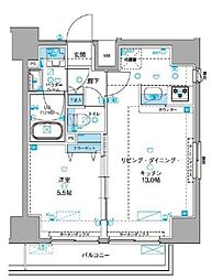 ジェノヴィア浅草3グリーンヴェール 1LDKの間取図画像