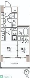 SEASONFLATS上野稲荷町 1DKの間取図画像