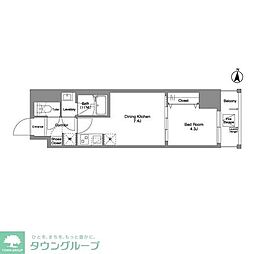 Daffitto錦糸町 1DKの間取図画像