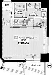 レアシス西日暮里 1Kの間取図画像
