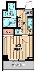 リバーレ秋葉原 1Kの間取図画像