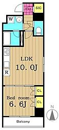 スカイタウン押上 1LDKの間取図画像