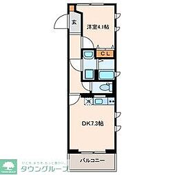 クレイン西日暮里 1DKの間取図画像