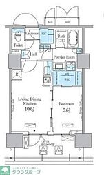 HARUMIFLAGPORTVILLAGEC棟 1LDKの間取図画像