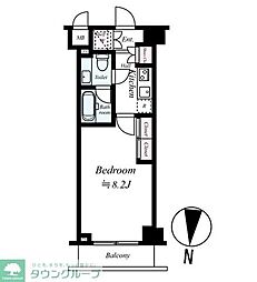グロース錦糸町ミルーナヒルズ 1Kの間取図画像