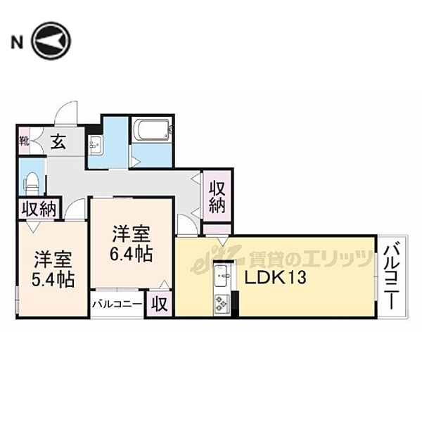 奈良県天理市中町(賃貸マンション2LDK・3階・64.88㎡)の写真 その2